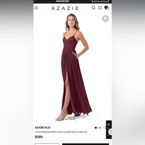 Azazie Alia Dress In Cabernet Size 4